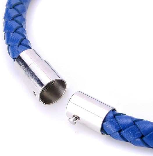 Braided Leather Bracelets for Mens Women Woven Wrap Bracelet Magnetic Lock Clasp Genuine Leather Bracelet Wristband Vintage Cuff Bracelet Leather Jewelry Friendship Couple Bracelet