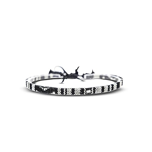 2 Pcs Boho Surfer Bracelets for Women and Men Waterproof and Adjustable Braided Bracelets Set of 2 for Ethnic Hippie Style (Black & White)
