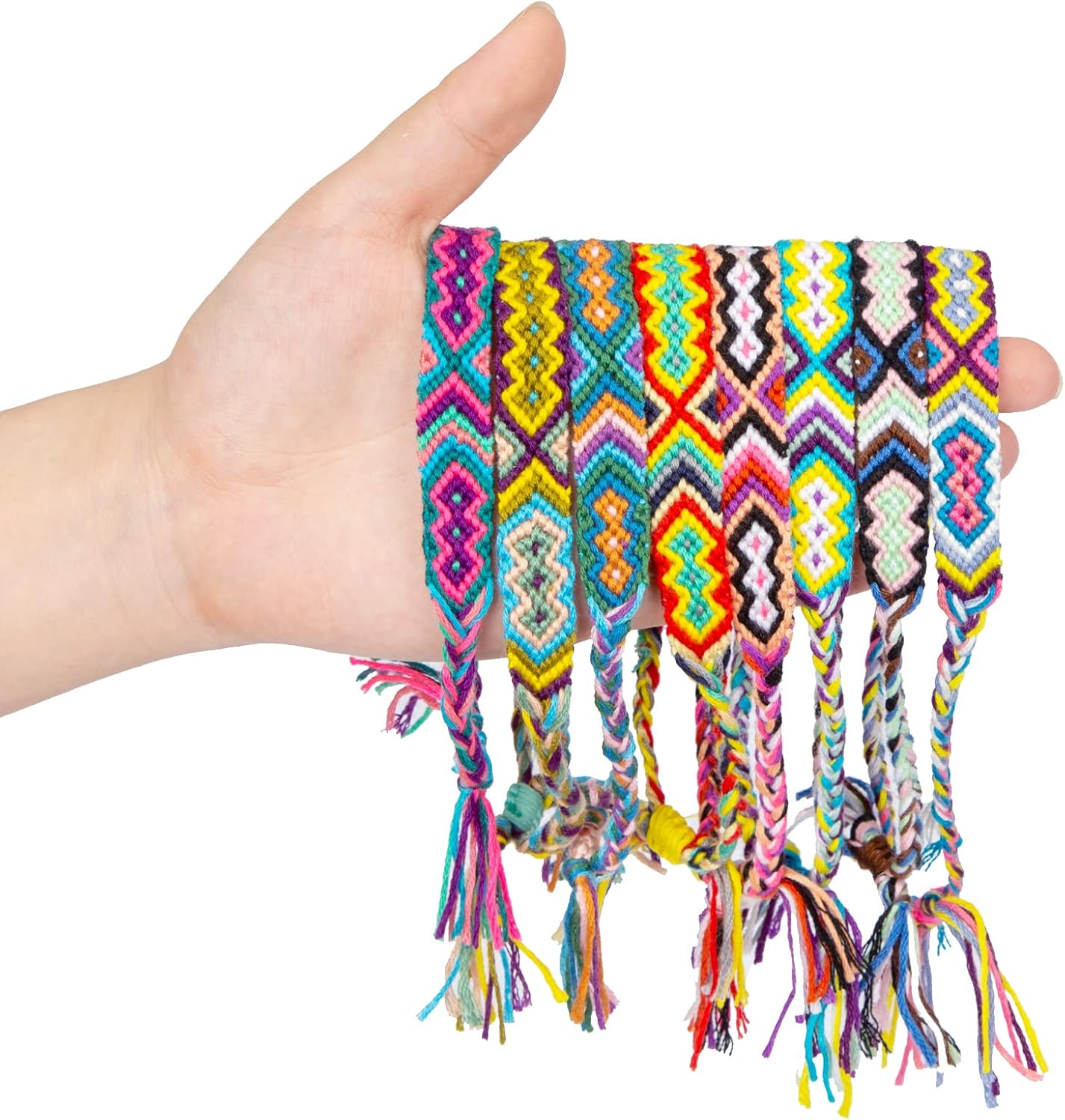 8PCS Woven Friendship Bracelet,  Woven Bracelets Braided Friendship Bracelets for Women Men and Teens Handmade