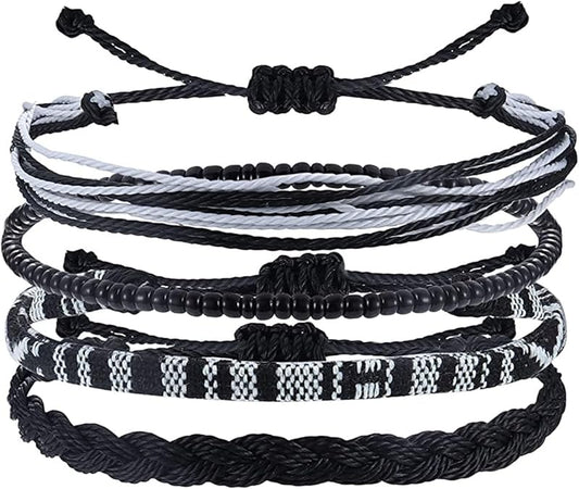 Beach Summer Ankle Bracelet for Women Handmade Braided Adjustable String Anklets Waterproof Surfer Bracelet