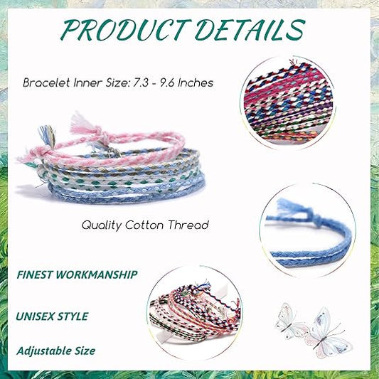 30 PCS Handmade Friendship Braided Bracelet for Women Woven Wrap Friendship Bracelets Colorful Wrist Cord Adjustable Birthday Gifts-Party Favors