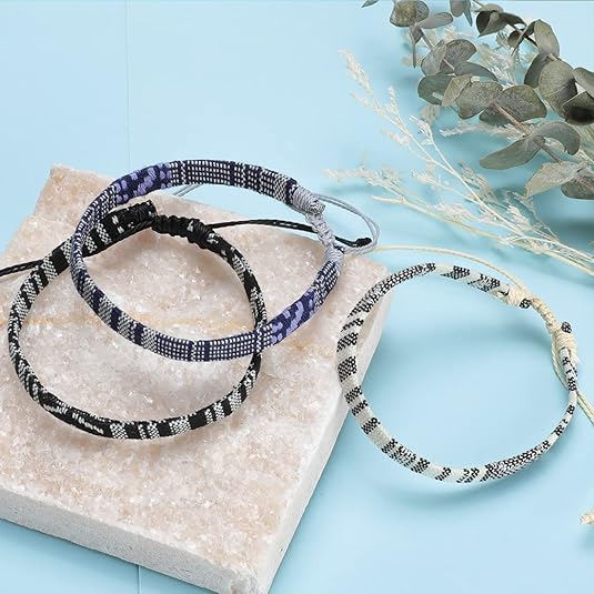 Beach Bracelet Set for Men and Women, Surfer Men Bracelet, Braided Boho Summer Bracelets Adjustable Men's Bracelet Handmade Women Girls Bracelet String Rope Ankle Bracelets Gifts Birthday Gift